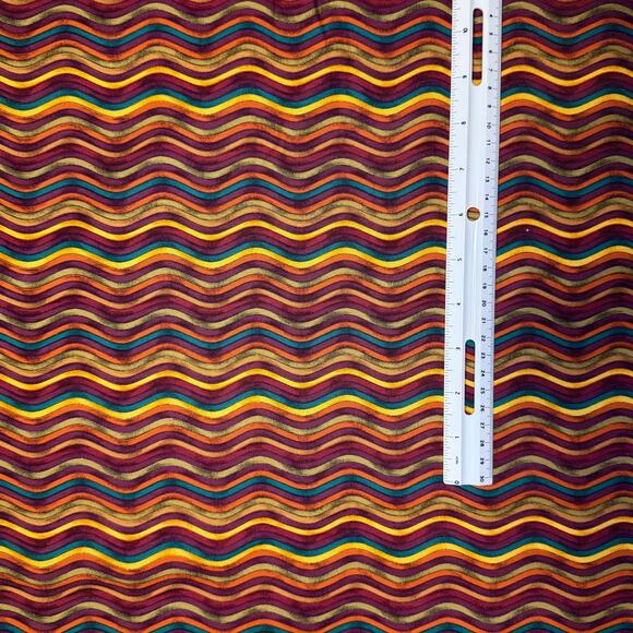 Timeless Treasures Wavy Striped Desert Dunes Cotton Fabric Print - Over 1 Yard - Picture 2 of 6